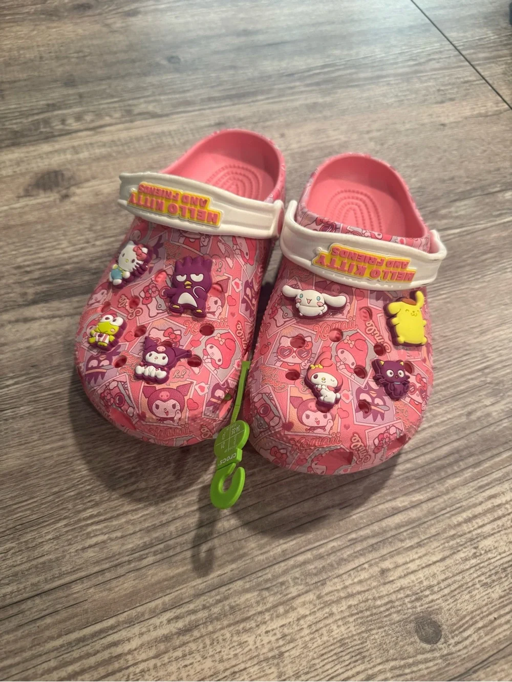 CROCS Pink Kids Clogs with Hello Kitty & Character Charms